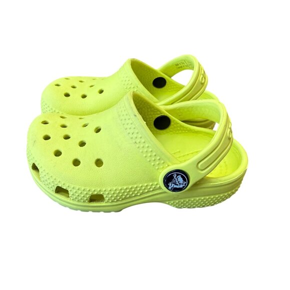 Crocs Littles Clogs Bright Yellow Toddler Infant Baby Size 7 - Picture 1 of 6
